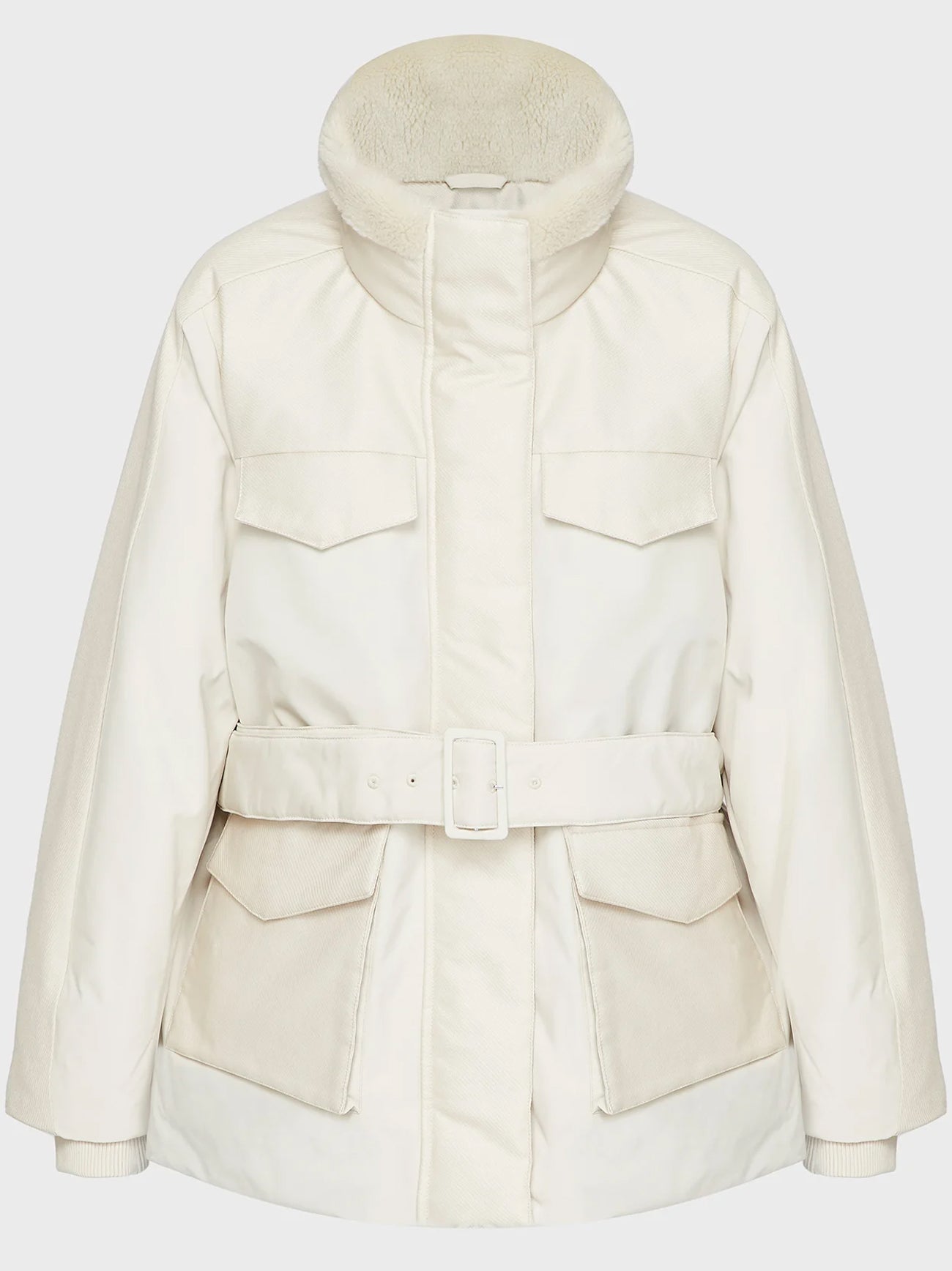 Womens Putty Blocked Down Short Parka