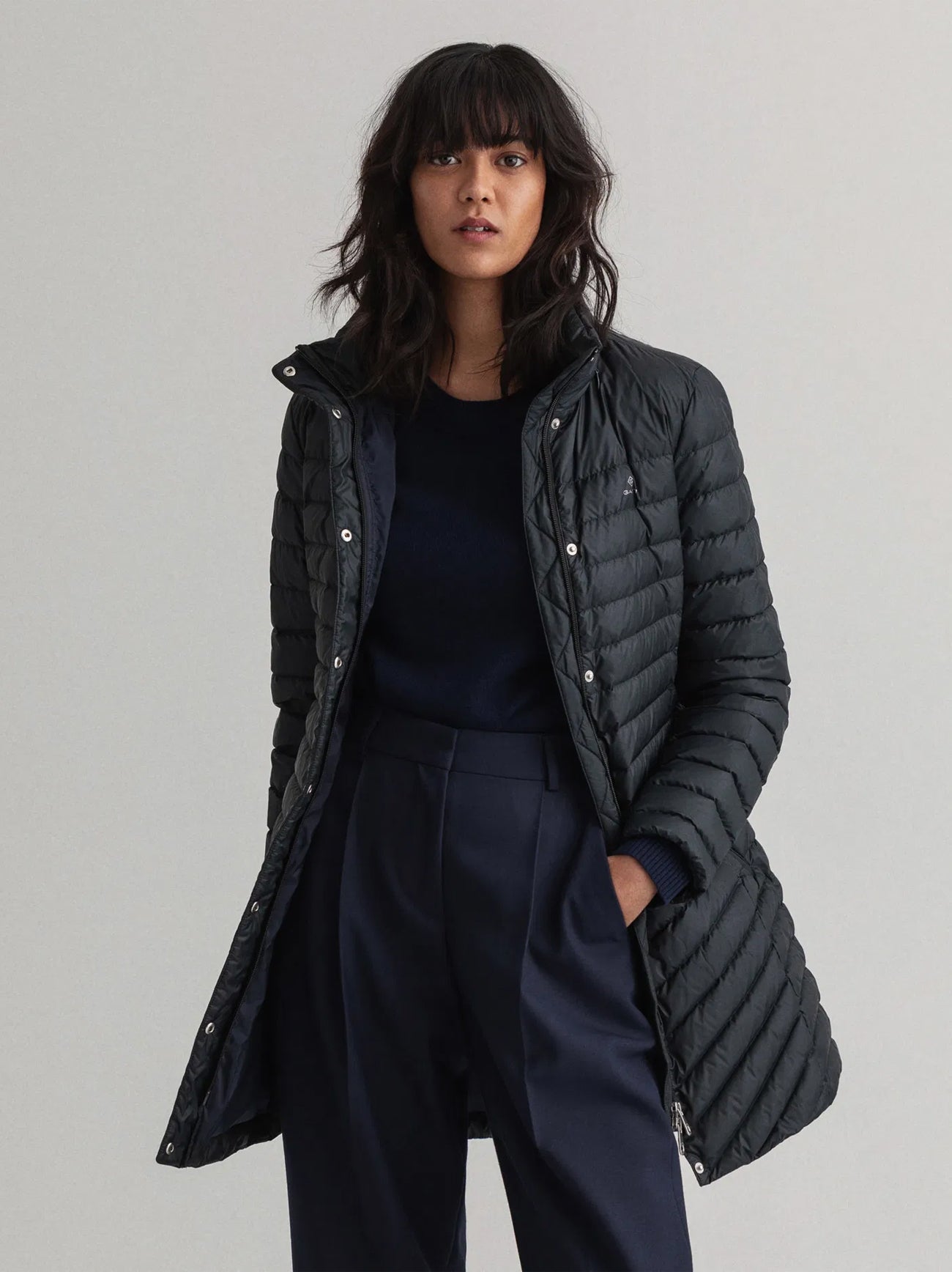 Womens Black Light Down Coat