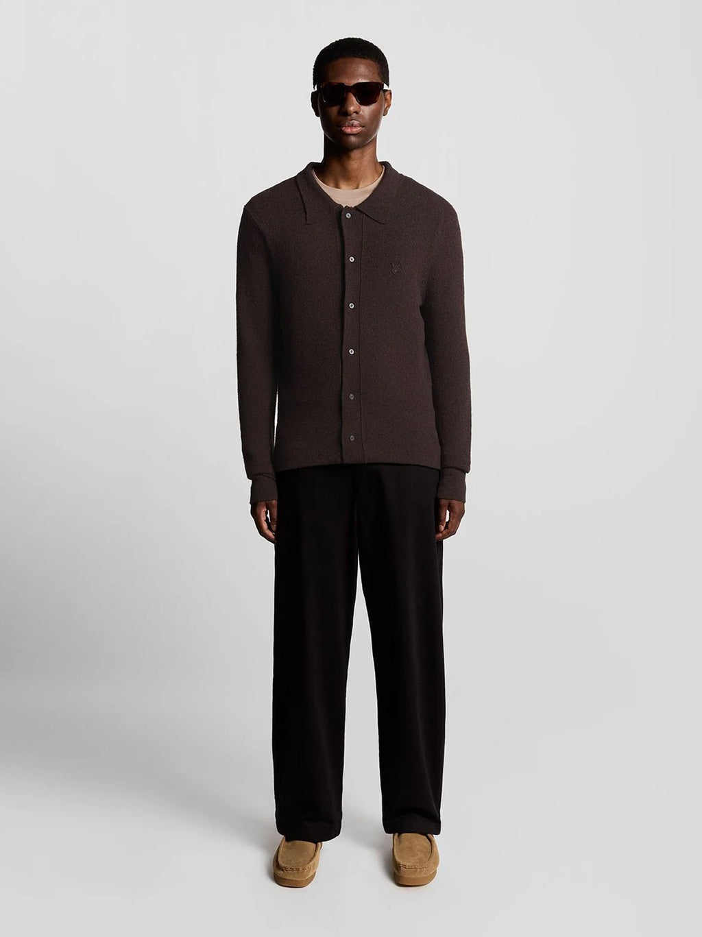 Mens Licorice Textured Travel Knitted Overshirt