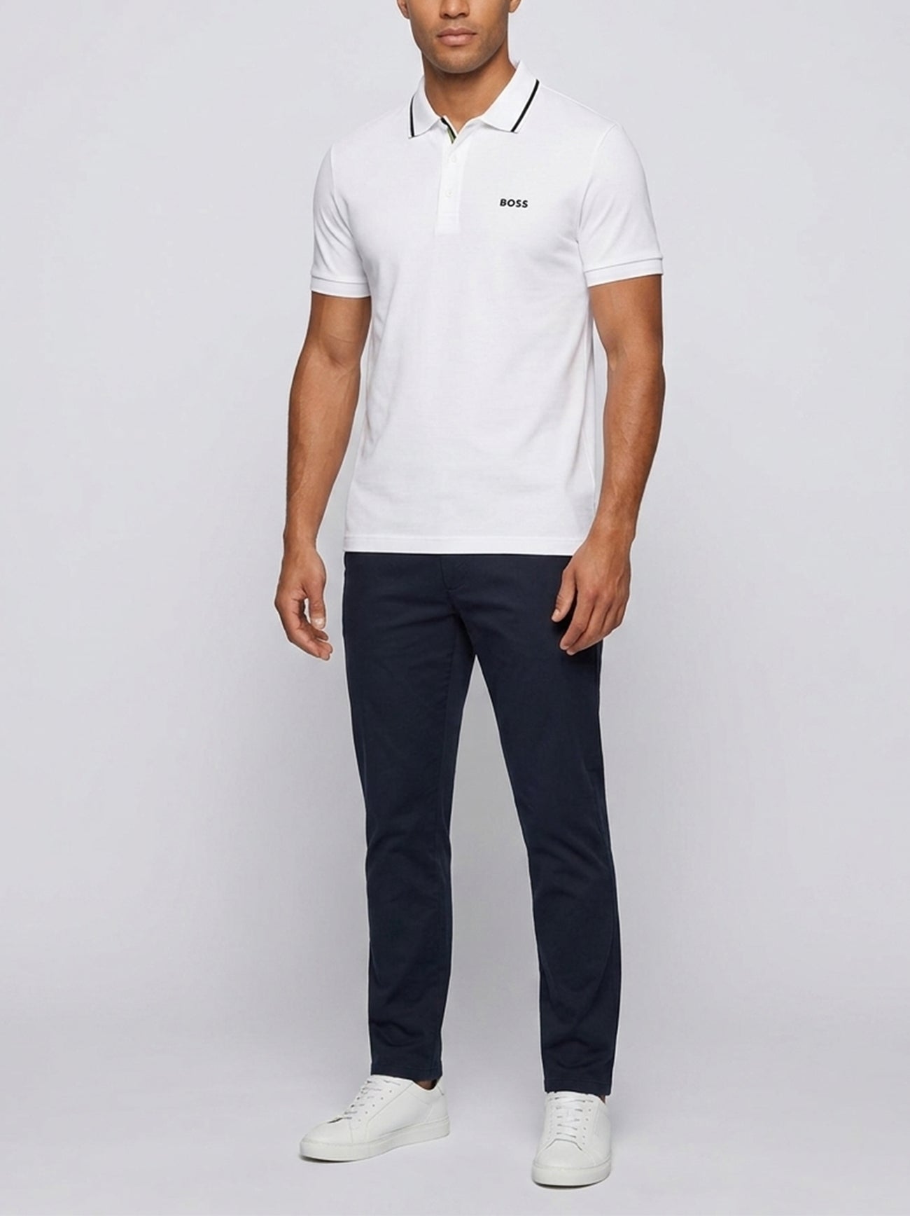 Mens Open White Paule Polo Shirt