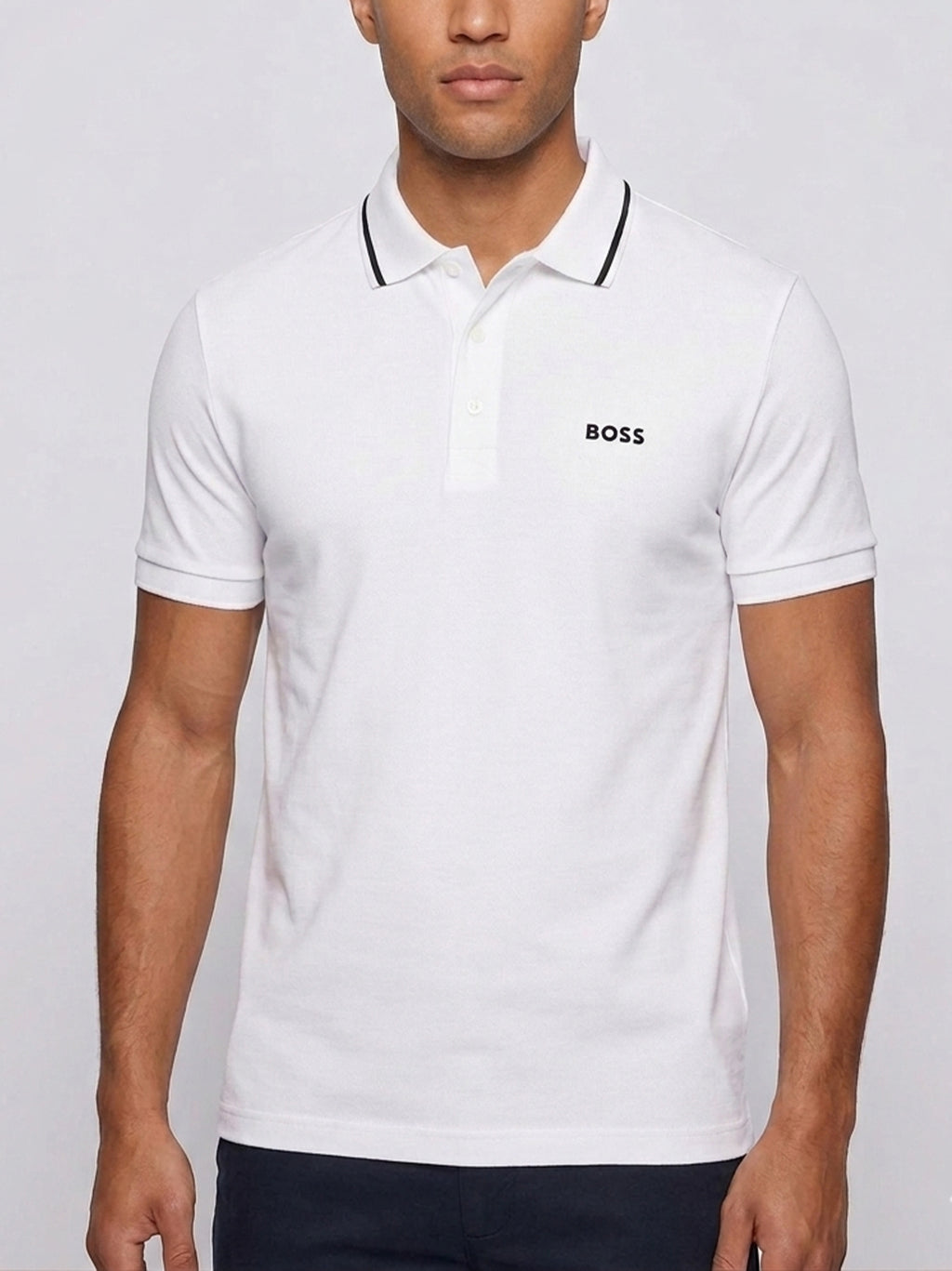 Mens Open White Paule Polo Shirt