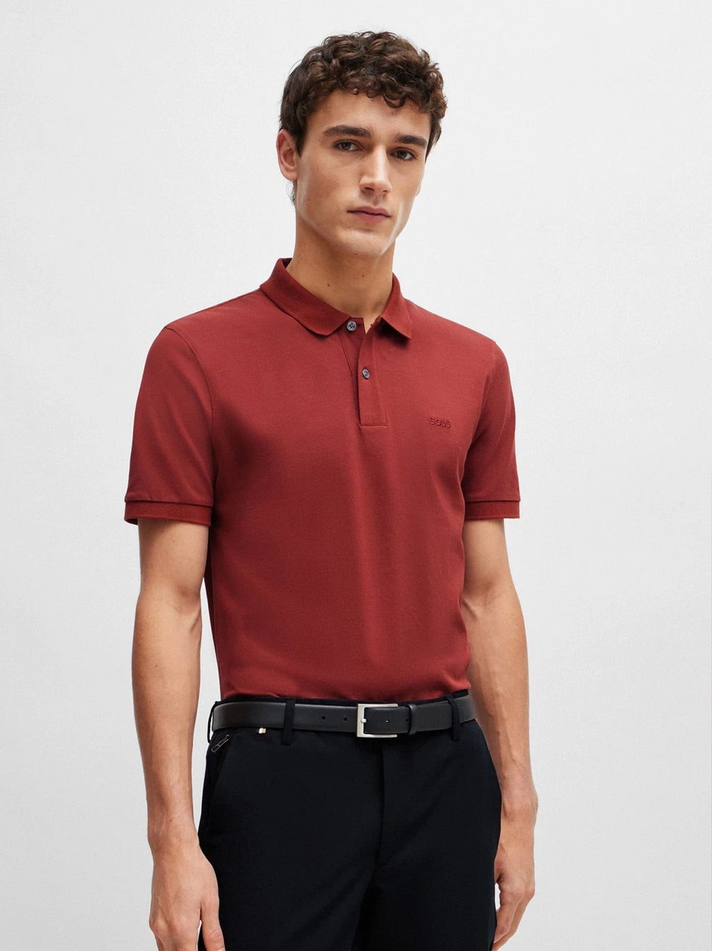 Mens Open Brown Pallas Polo Shirt