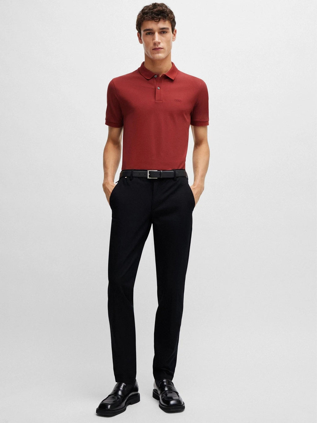Mens Open Brown Pallas Polo Shirt