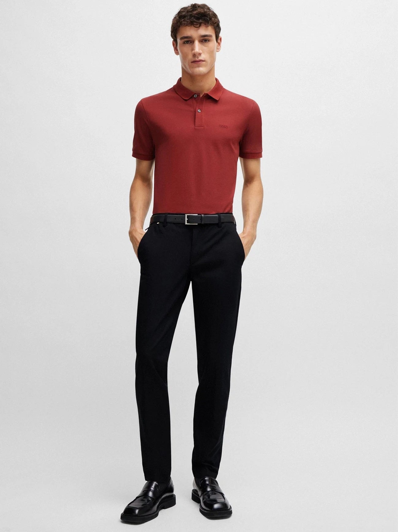 Mens Open Brown Pallas Polo Shirt