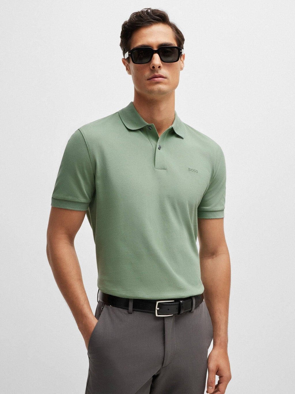Mens Open Green Pallas Polo Shirt