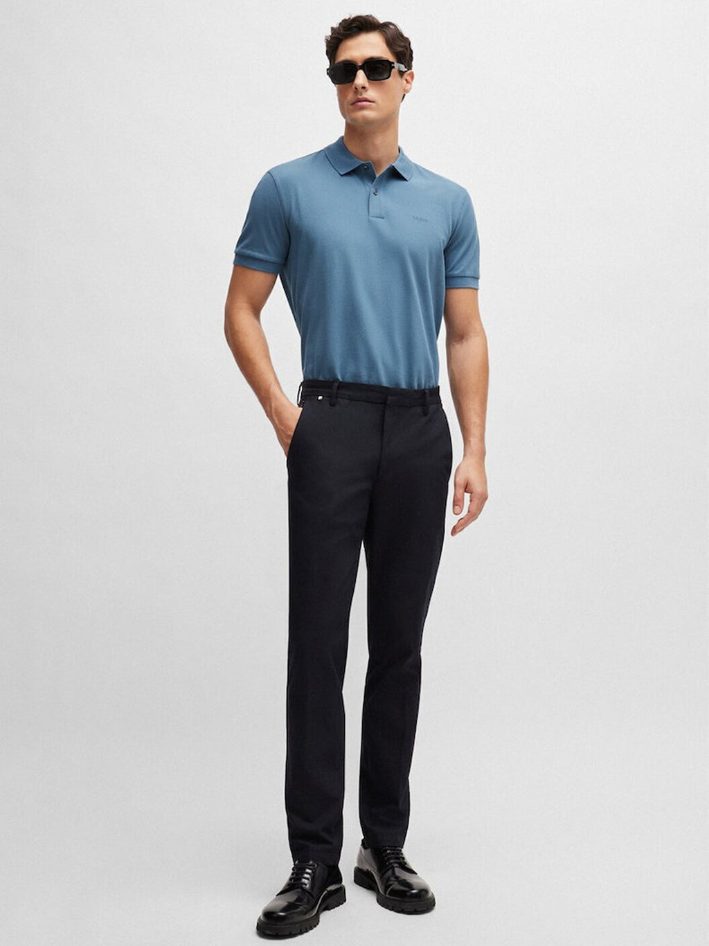 Mens Light Pastel Blue Pallas Polo Shirt