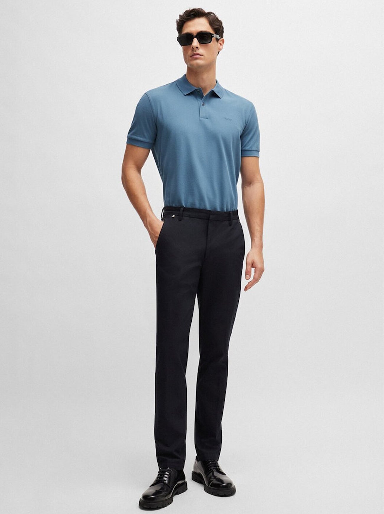 Mens Light Pastel Blue Pallas Polo Shirt