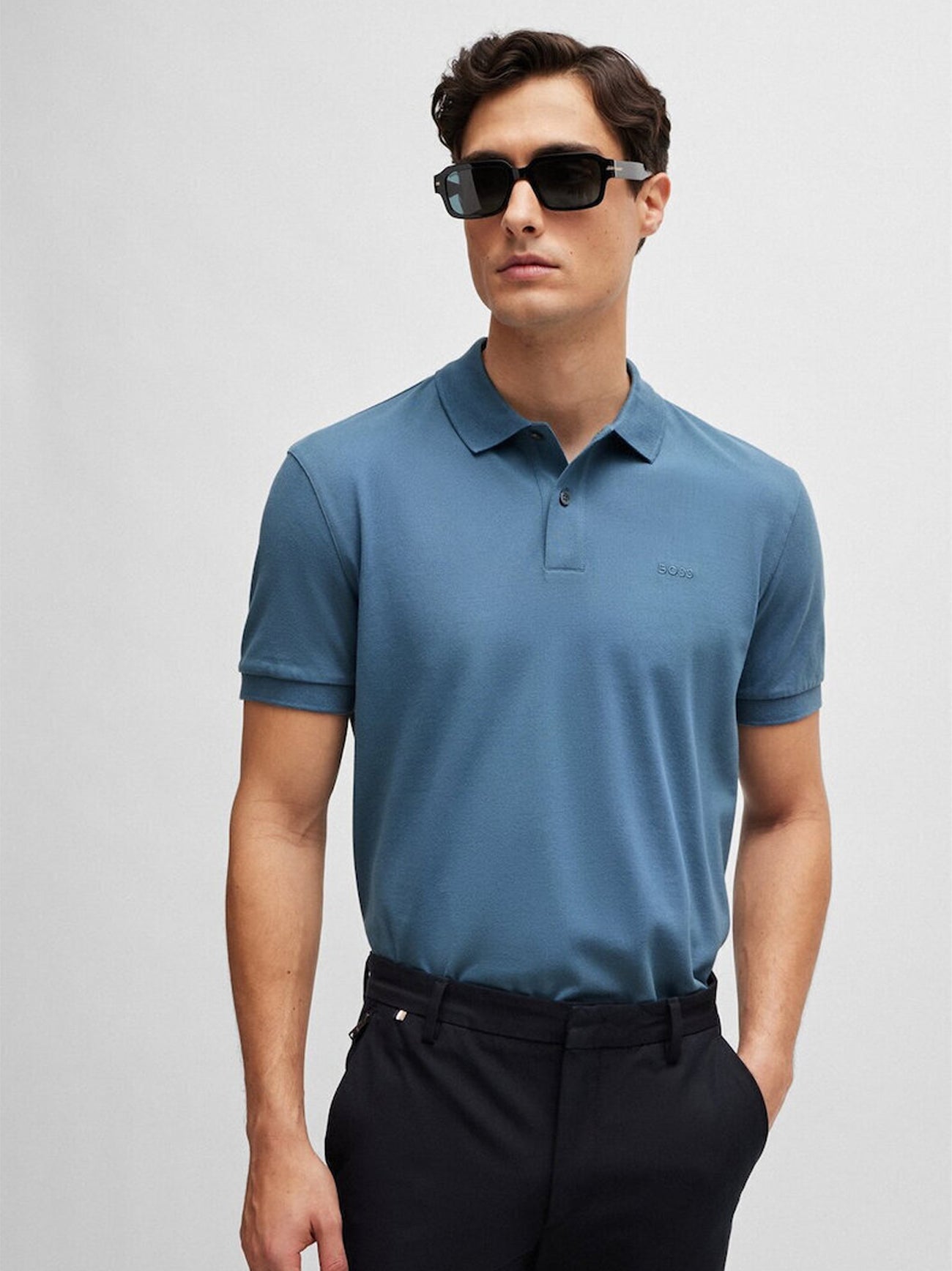 Mens Light Pastel Blue Pallas Polo Shirt