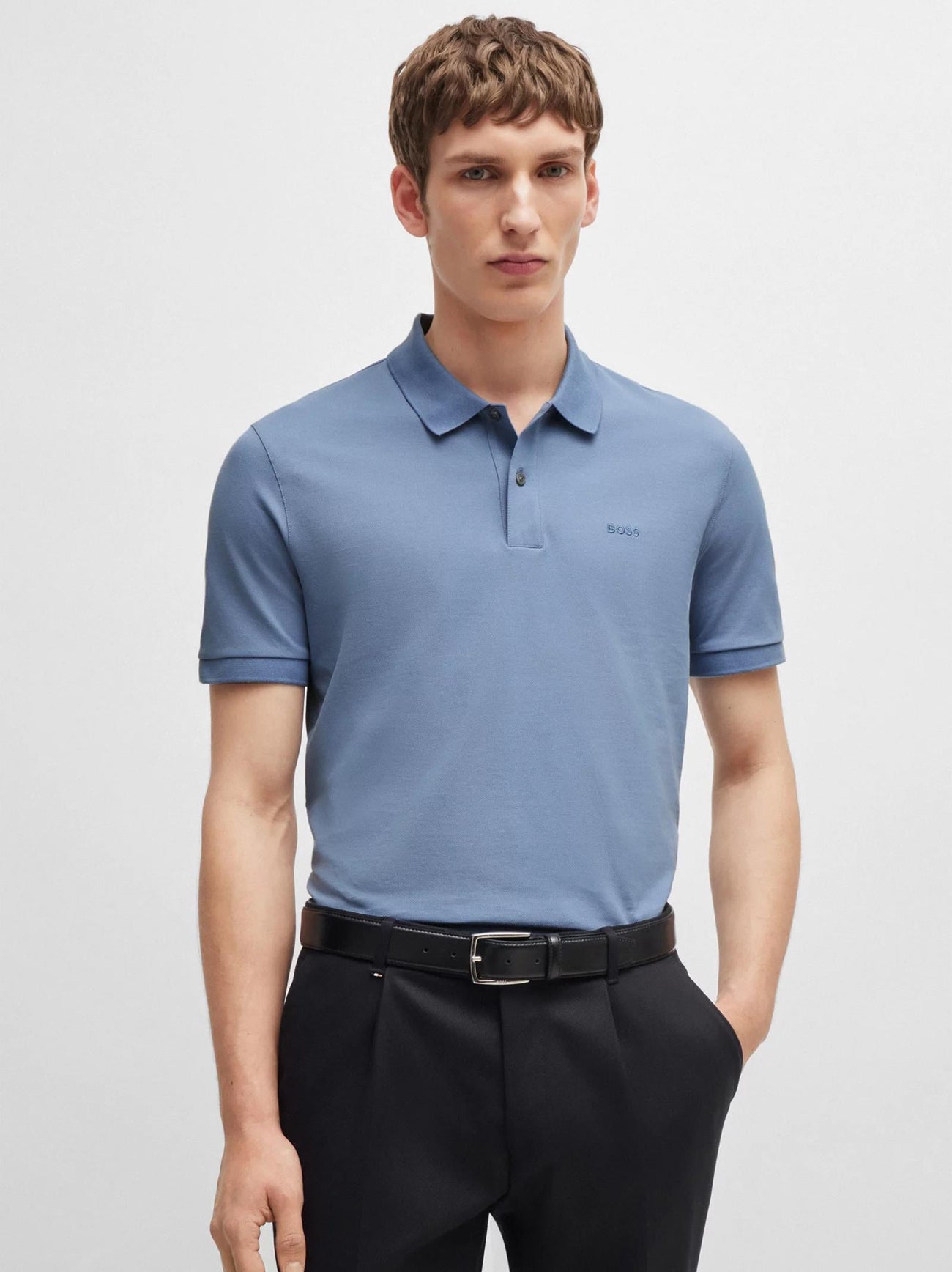 Mens Open Blue Pallas Polo Shirt