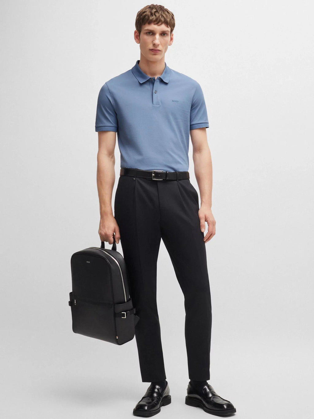 Mens Open Blue Pallas Polo Shirt
