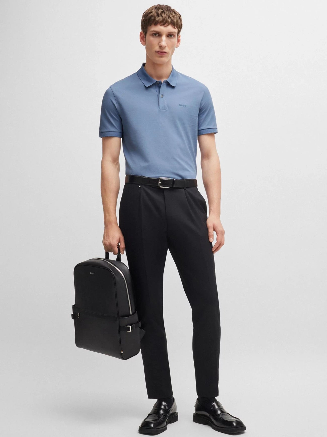 Mens Open Blue Pallas Polo Shirt