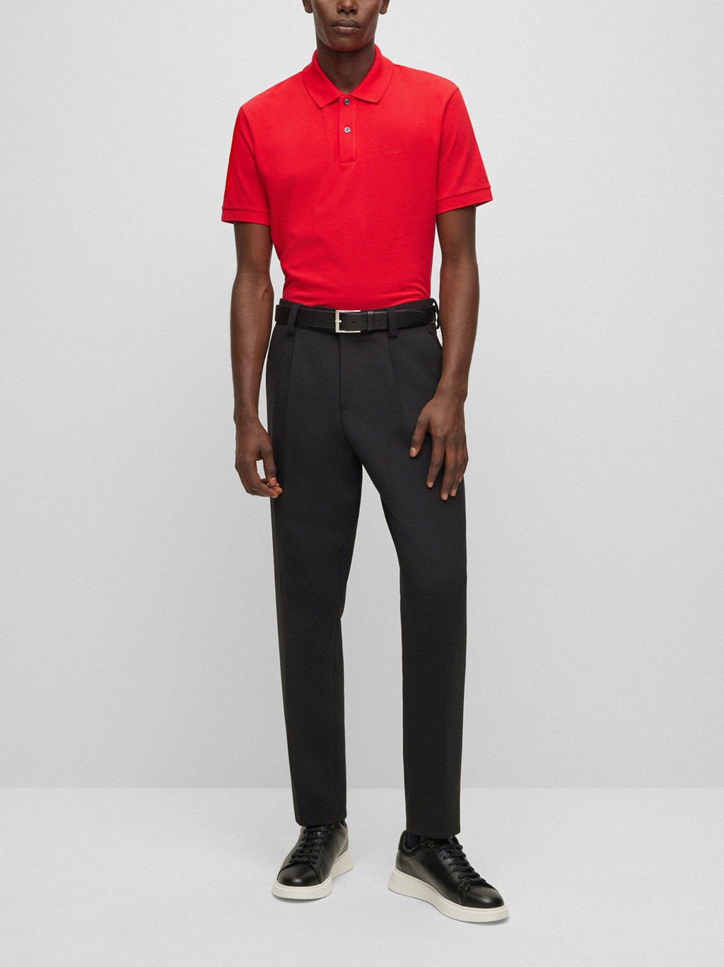 Mens Medium Red Pallas Polo Shirt