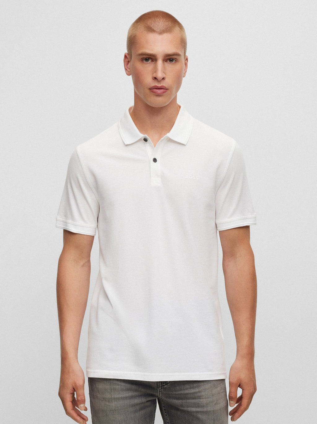 Mens White Prime Polo Shirt