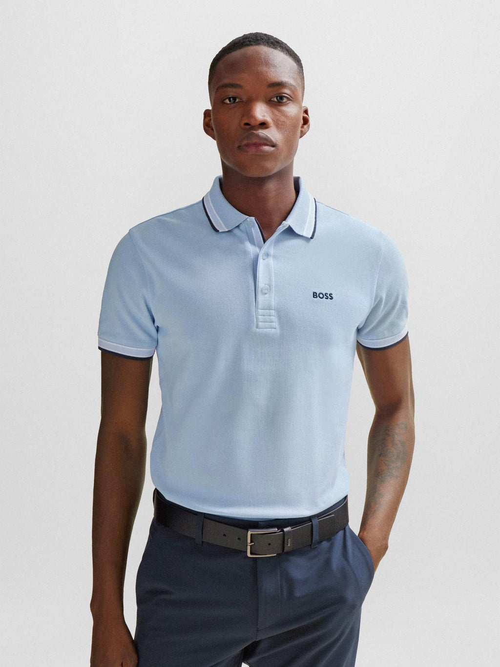 Mens Light Pastel Blue Paddy Polo Shirt