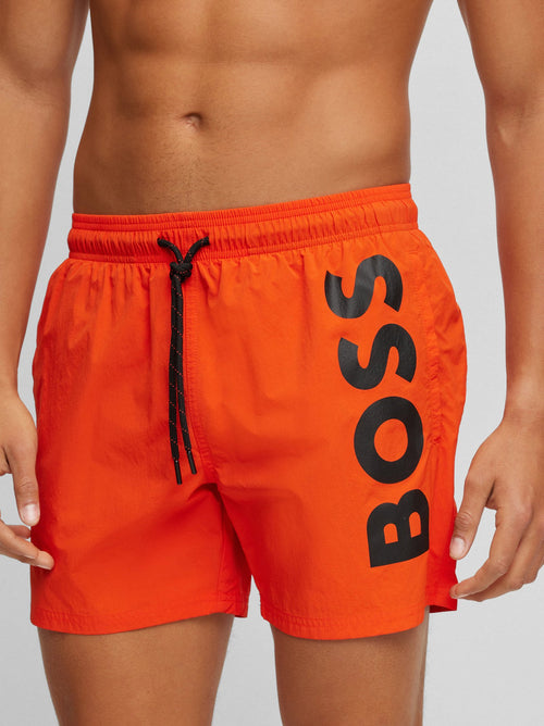 Mens Bright Orange Octopus Swim Short