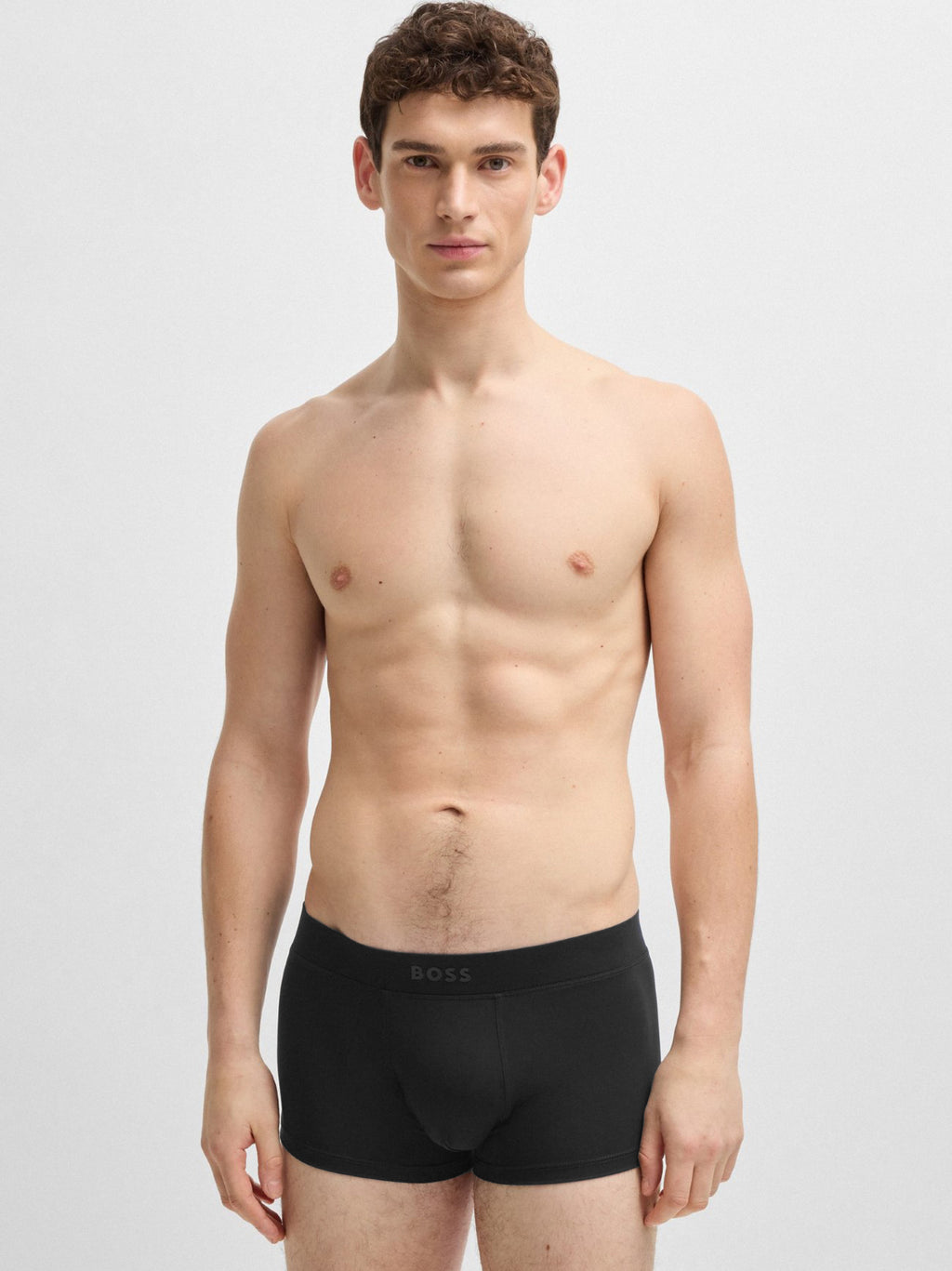 Mens Black 3D Logo Stretch Boxer