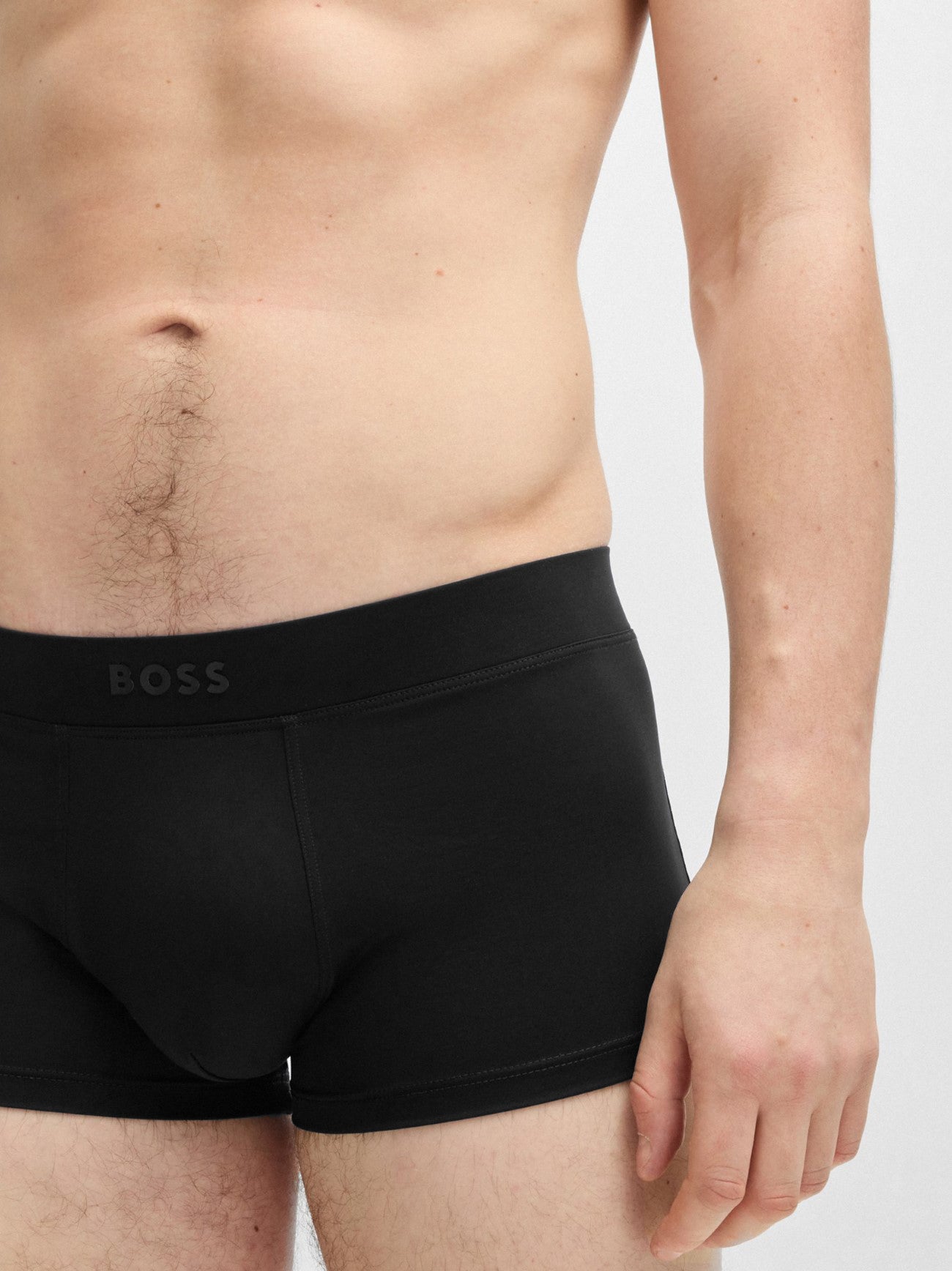 Mens Black 3D Logo Stretch Boxer