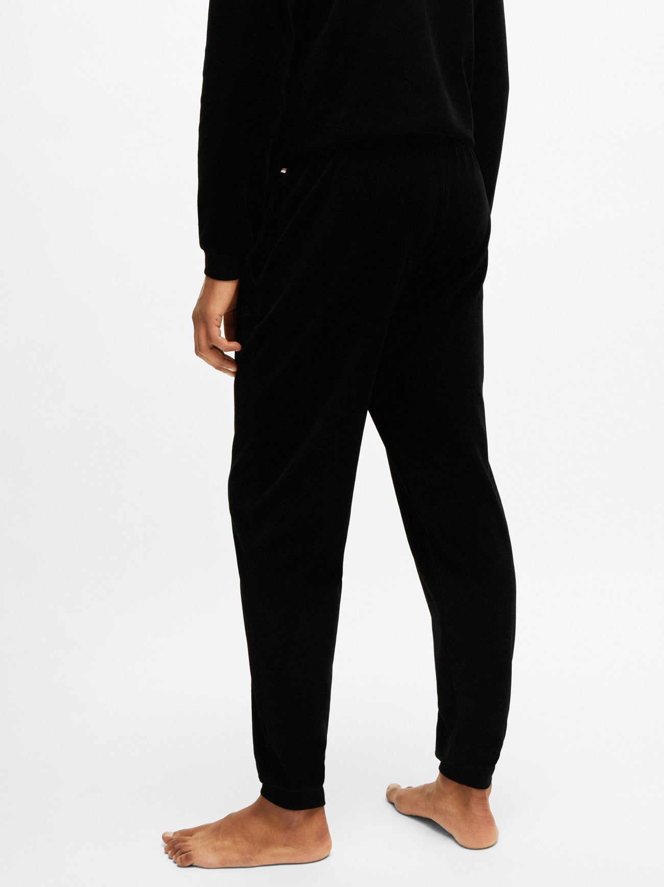 Mens Black Velour Jogger