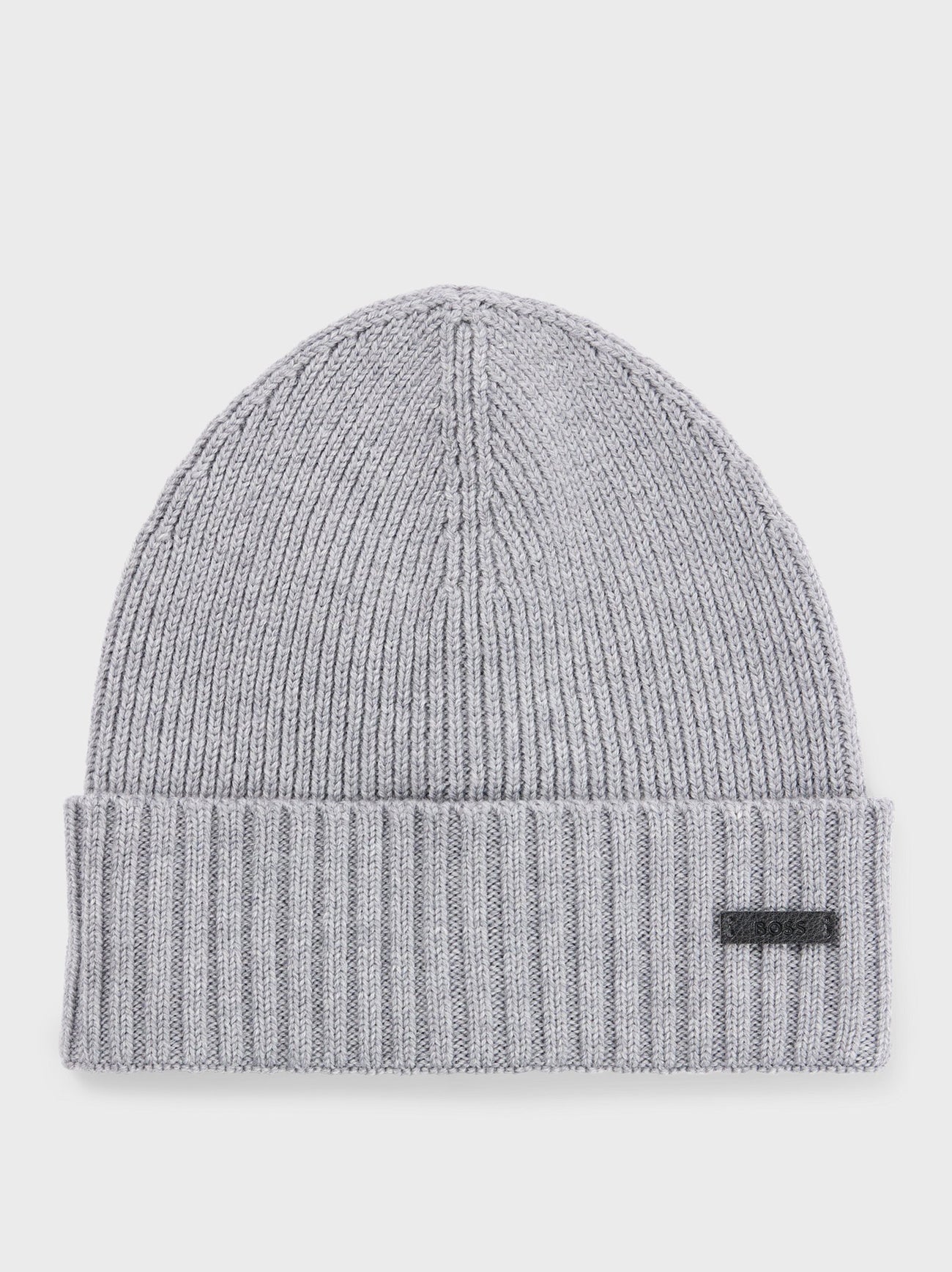 Mens Silver Fati Logo Plaque Beanie