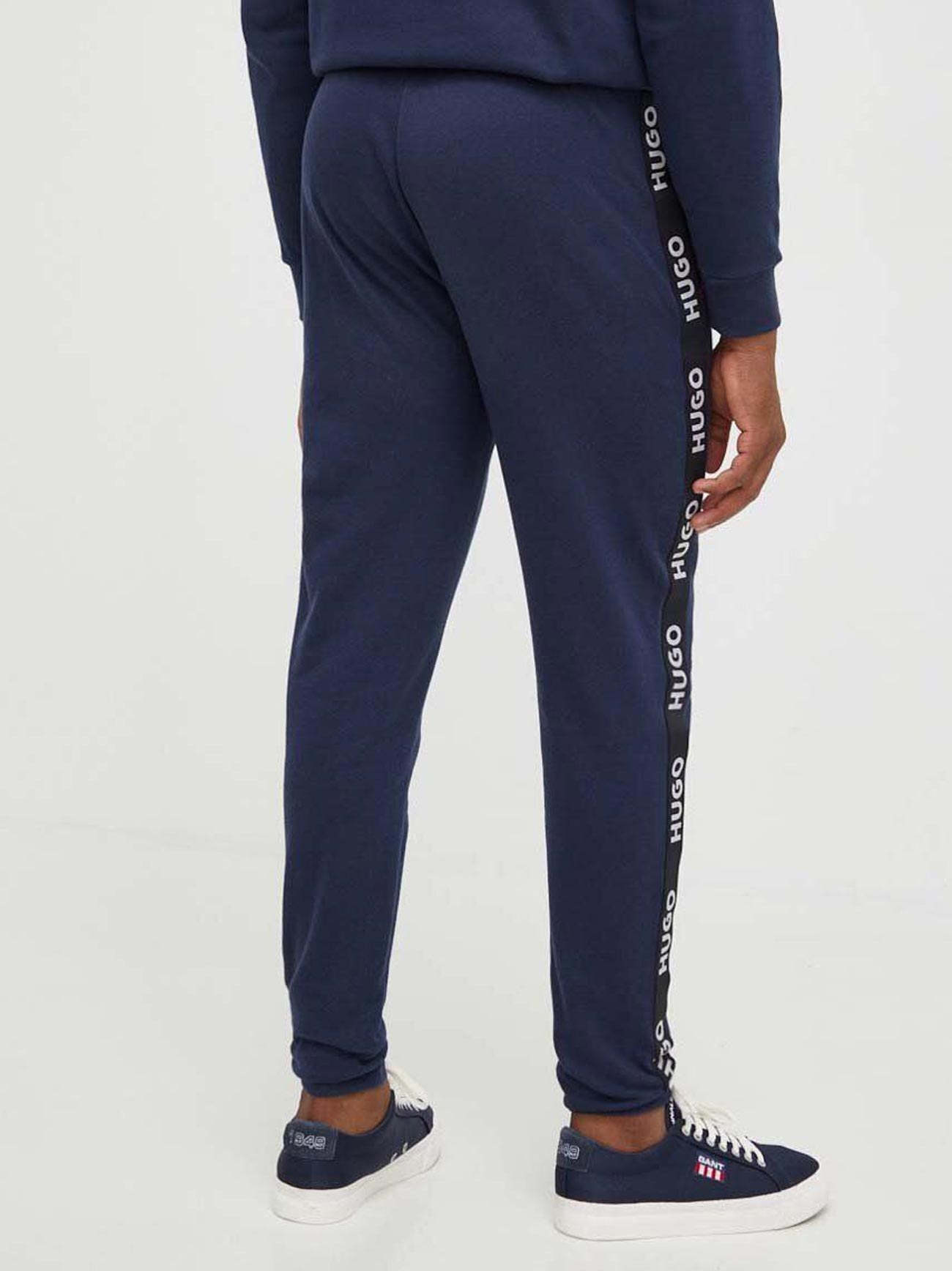 Mens Dark Blue Sporty Logo Tape Jogger