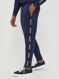 Mens Dark Blue Sporty Logo Tape Jogger
