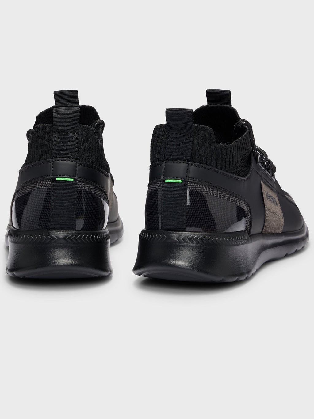 Mens Black Extreme Knit & Suede Trainer