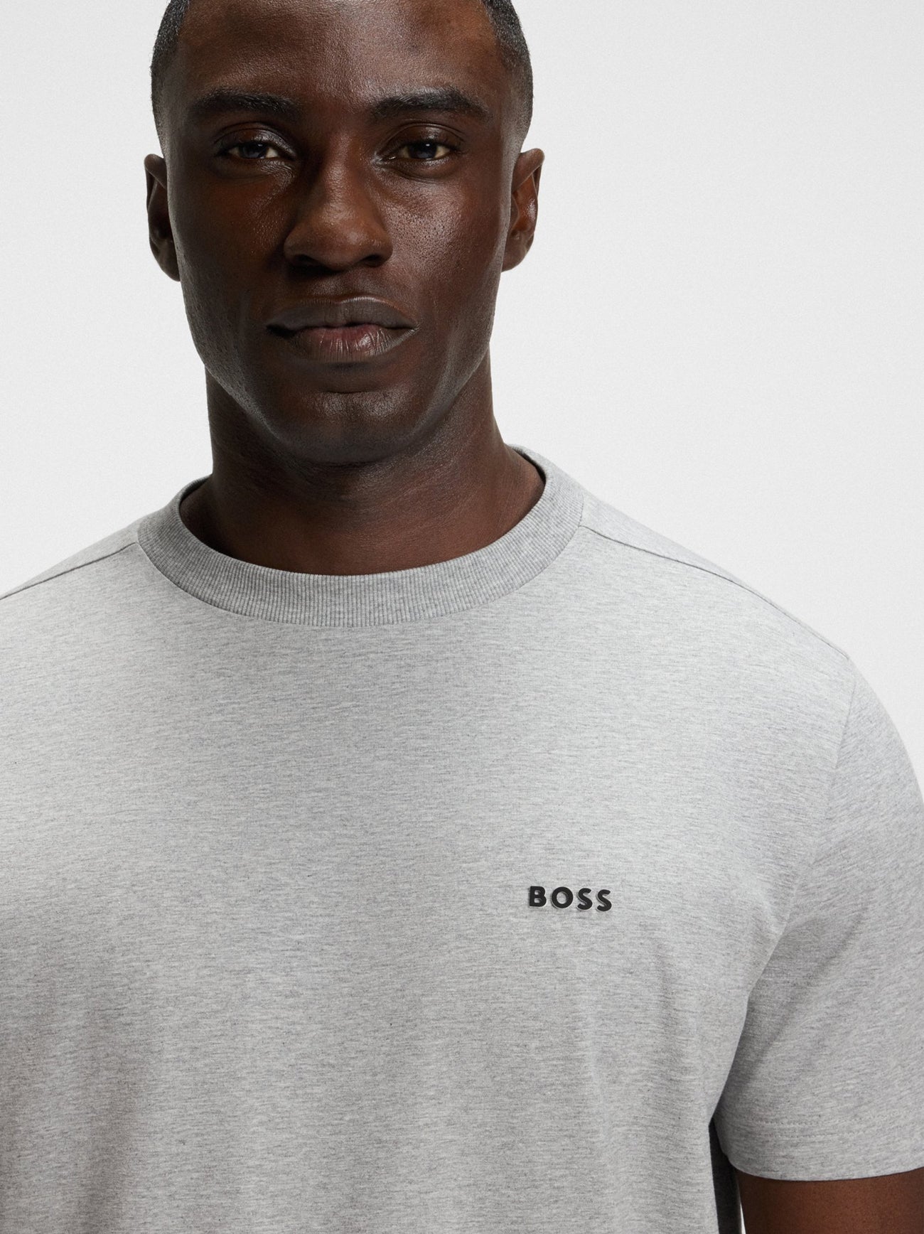 Mens Light Pastel Grey Stretch Cotton T-Shirt