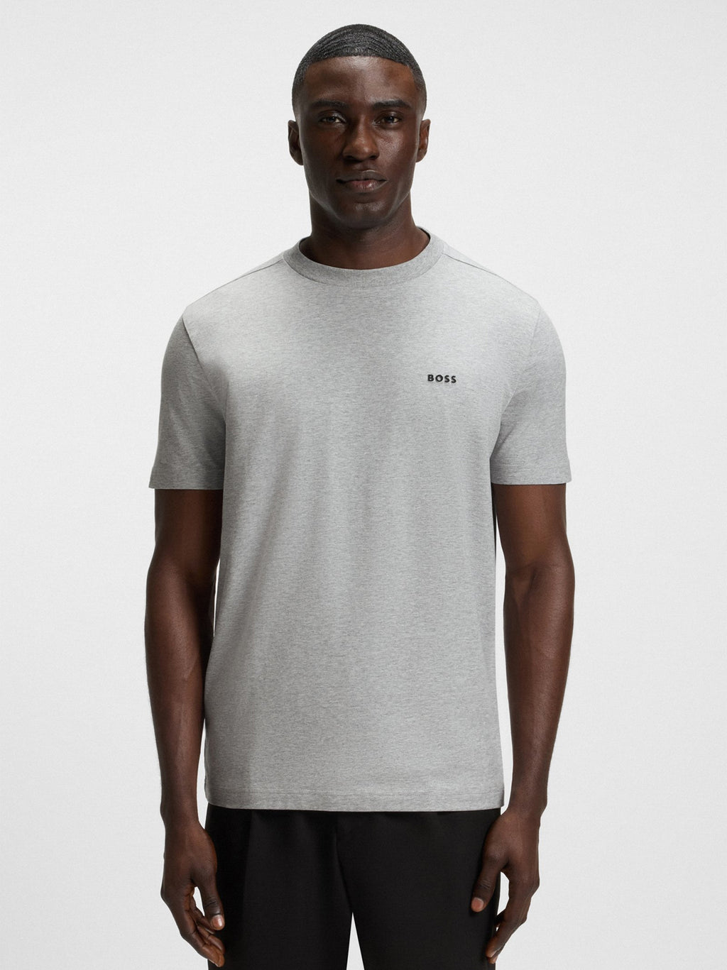 Mens Light Pastel Grey Stretch Cotton T-Shirt