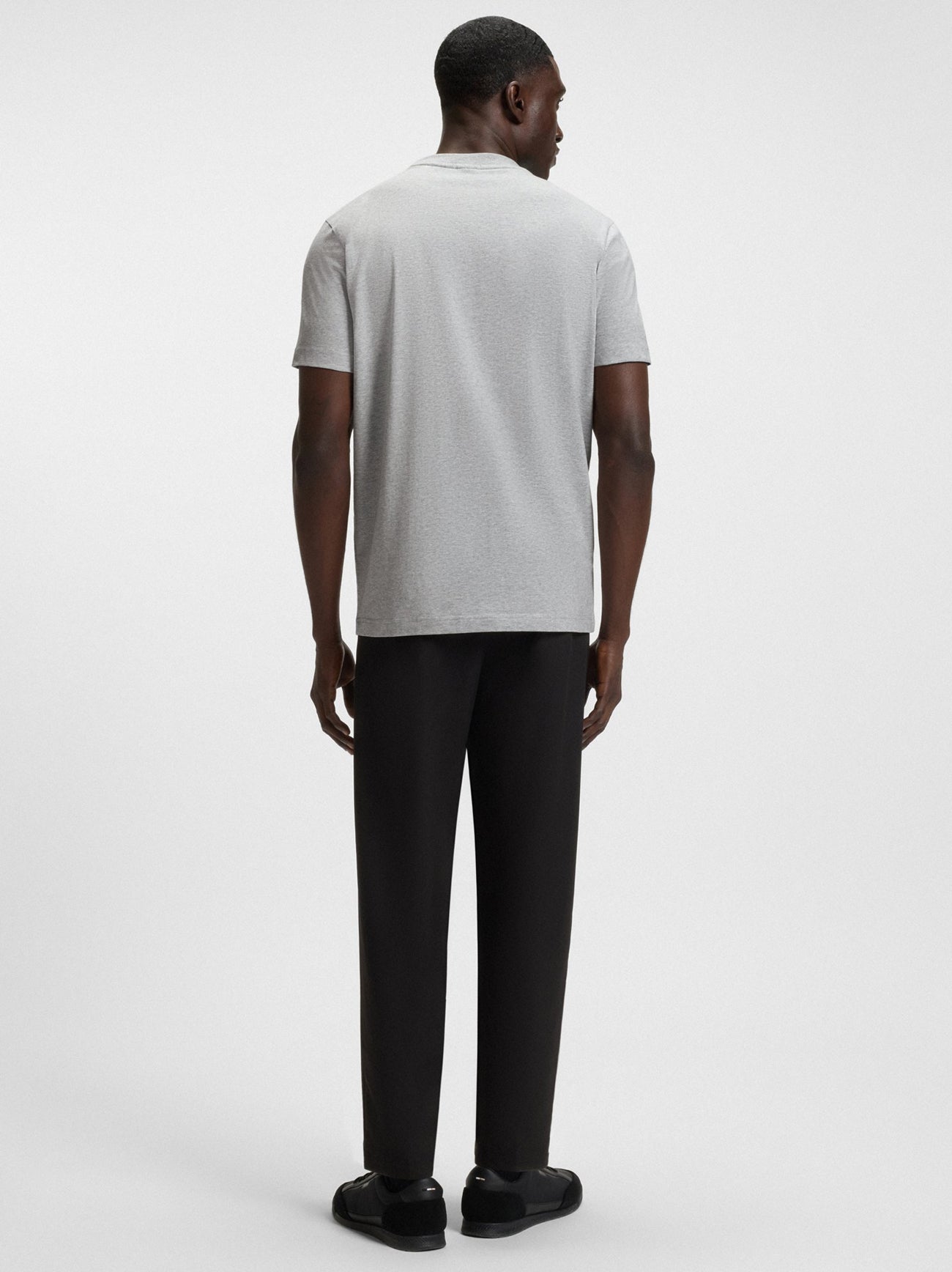 Mens Light Pastel Grey Stretch Cotton T-Shirt