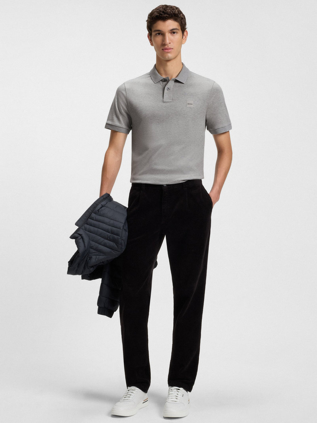 Mens Light Pastel Grey Passenger Polo Shirt