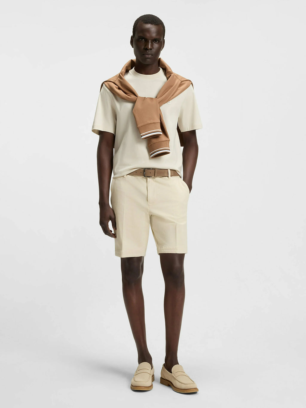Mens Open White Slice Short