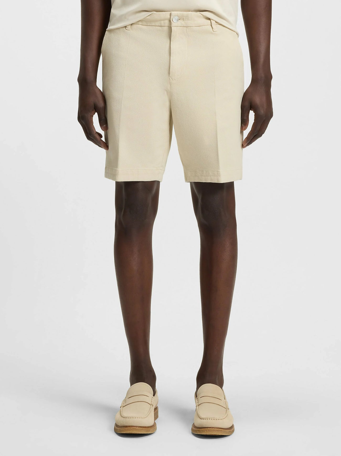 Mens Open White Slice Short