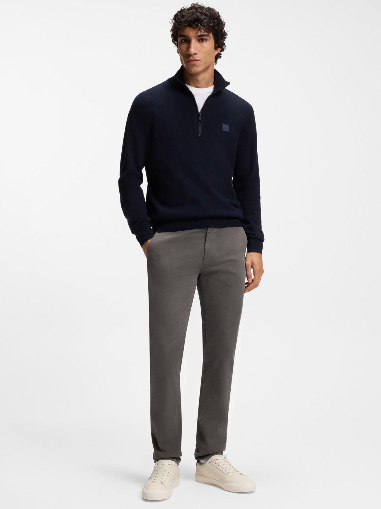 Mens Grey Slim Fit Chino