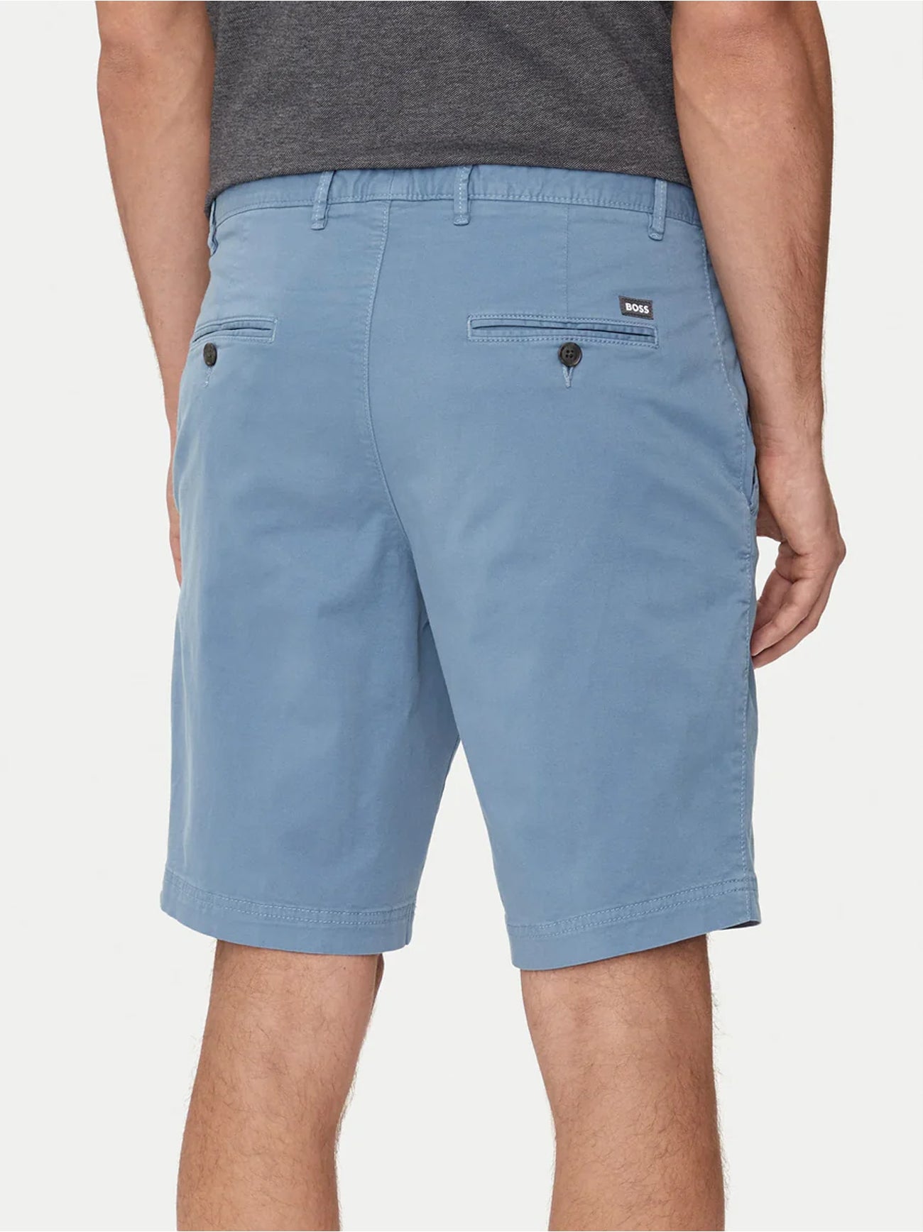 Mens Light Pastel Blue Slim Fit Slice Short