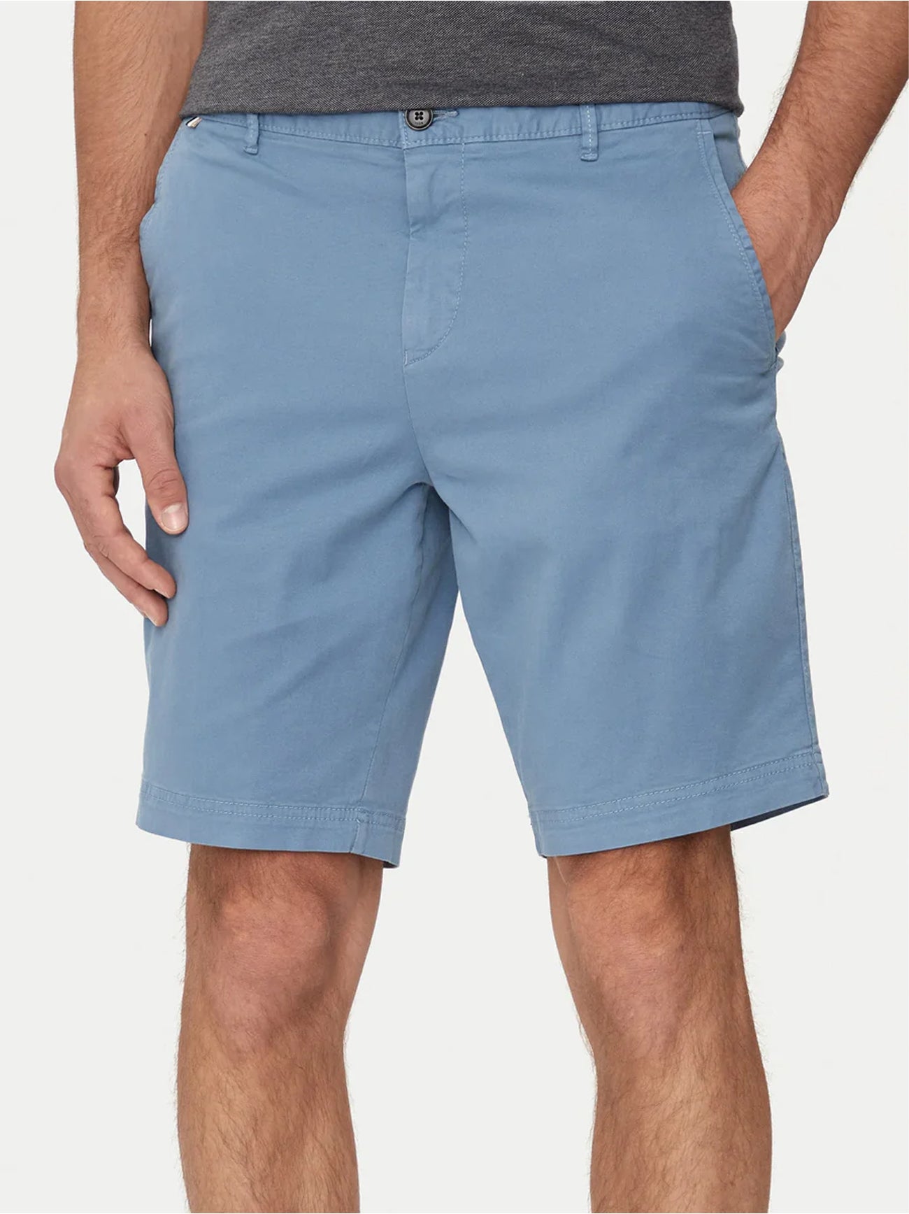 Mens Light Pastel Blue Slim Fit Slice Short