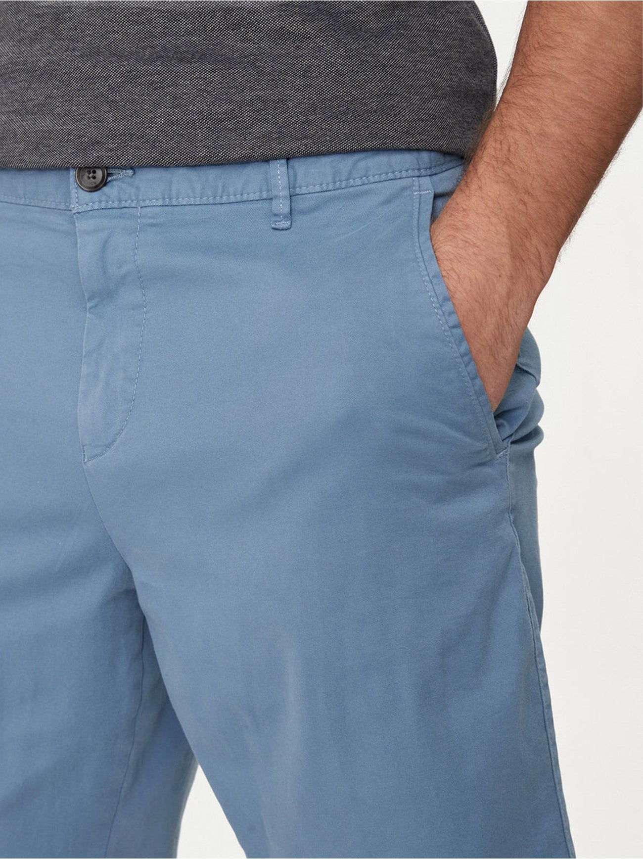 Mens Light Pastel Blue Slim Fit Slice Short
