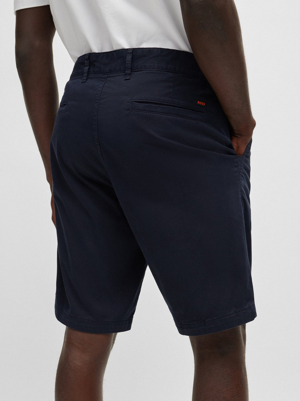 Mens Dark Blue Slim Fit Chino Short