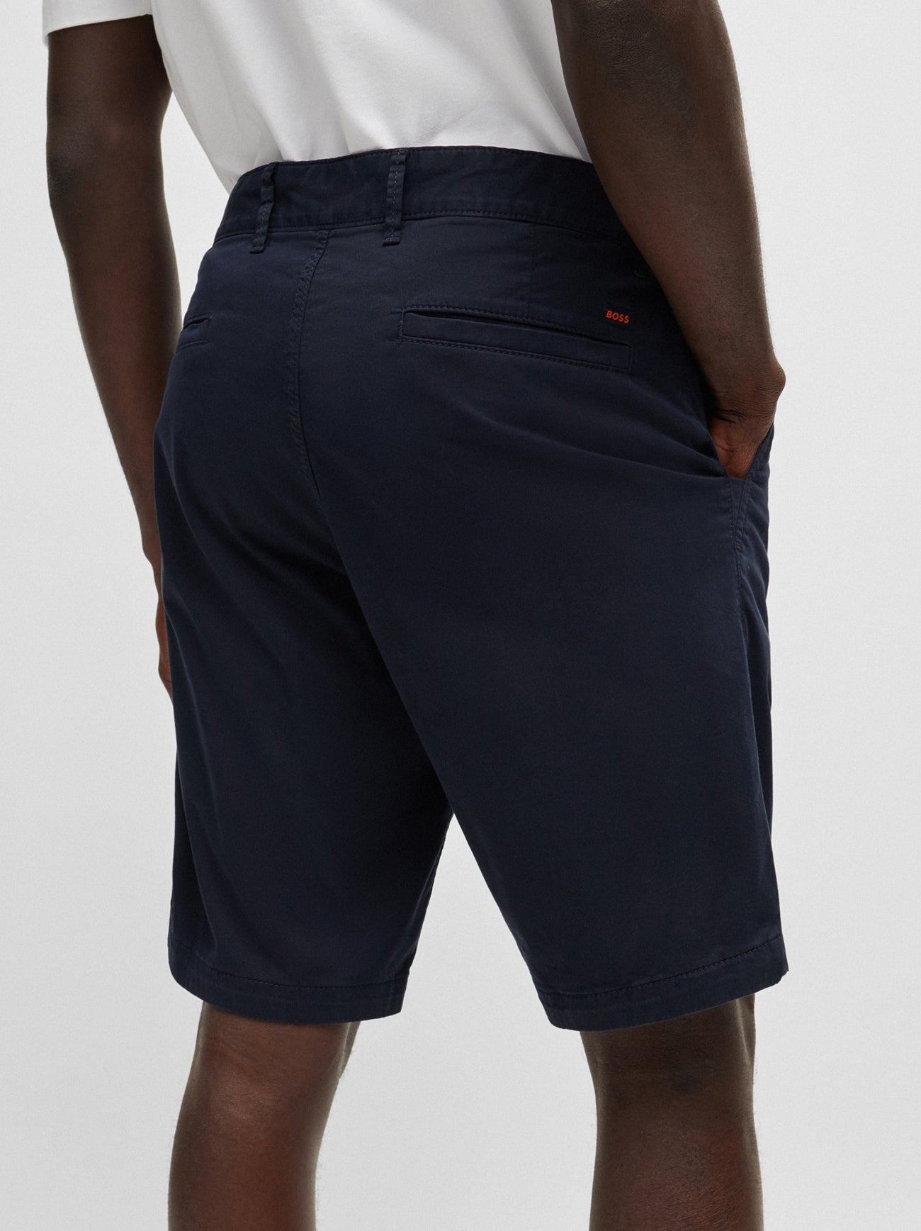 Mens Dark Blue Slim Fit Chino Short