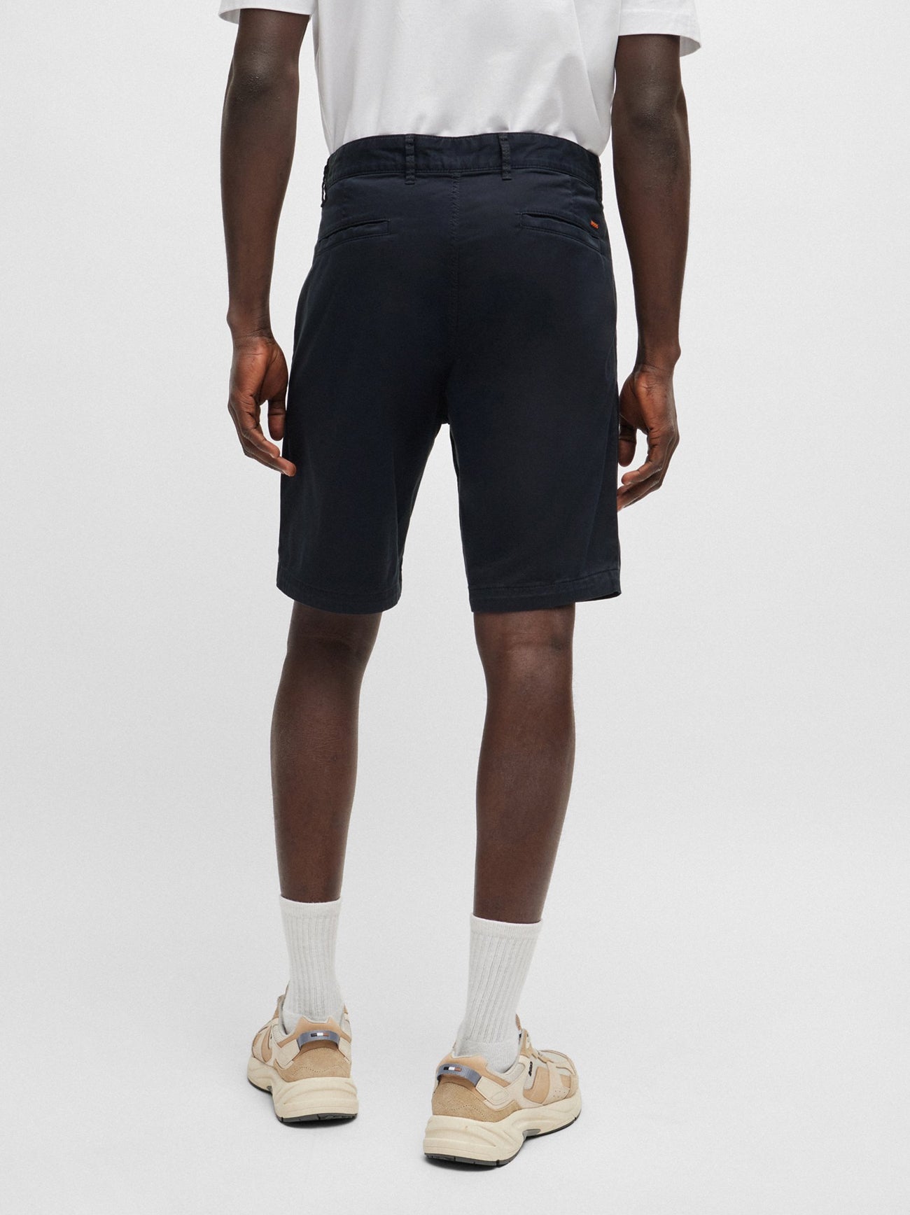 Mens Dark Blue Slim Fit Chino Short