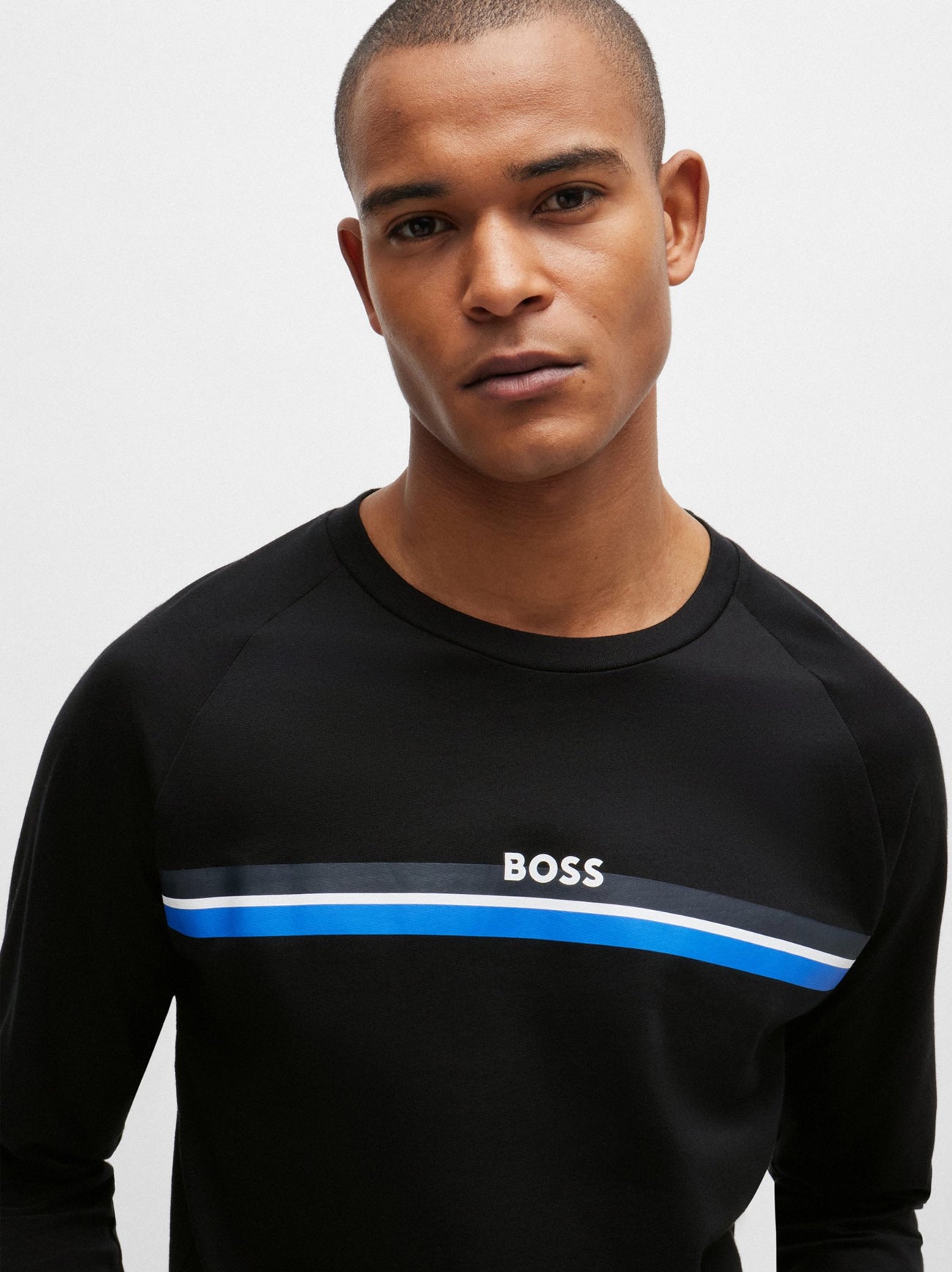 Mens Black Authentic Full Stripe Sweatshirt