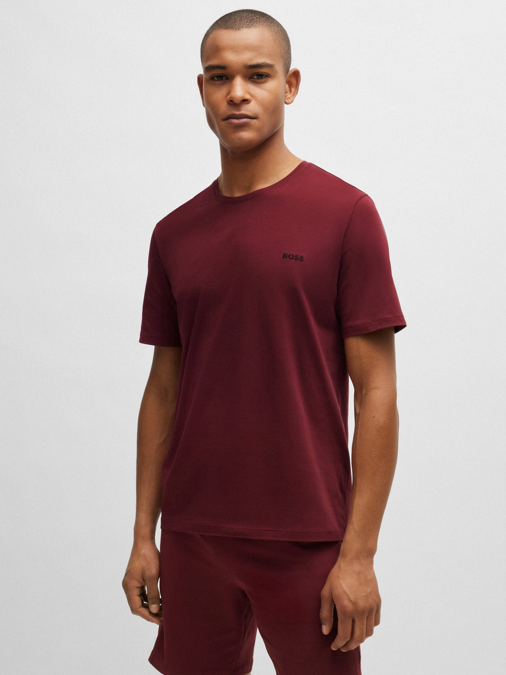 Mens Dark Red Mix&Match Embroidered T-Shirt