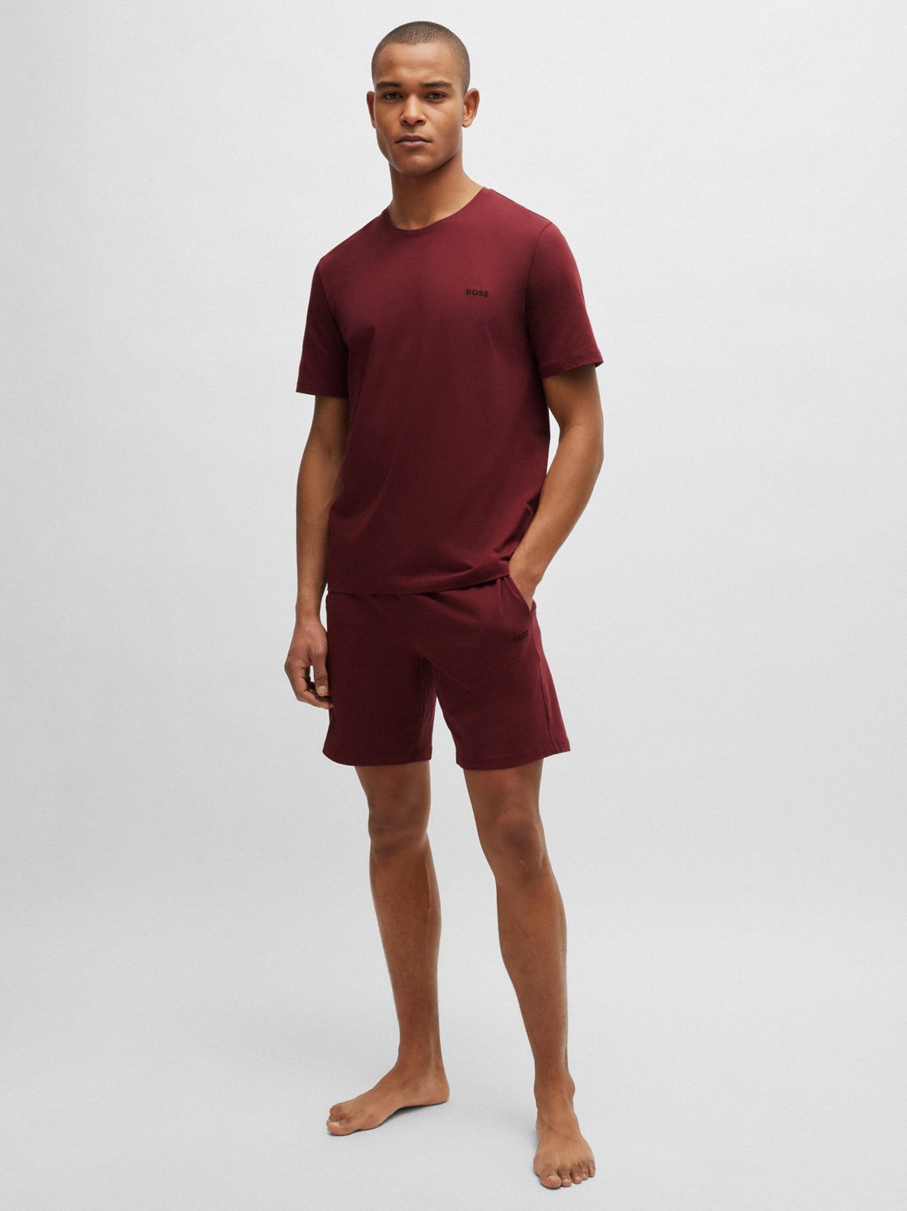 Mens Dark Red Mix&Match Embroidered T-Shirt