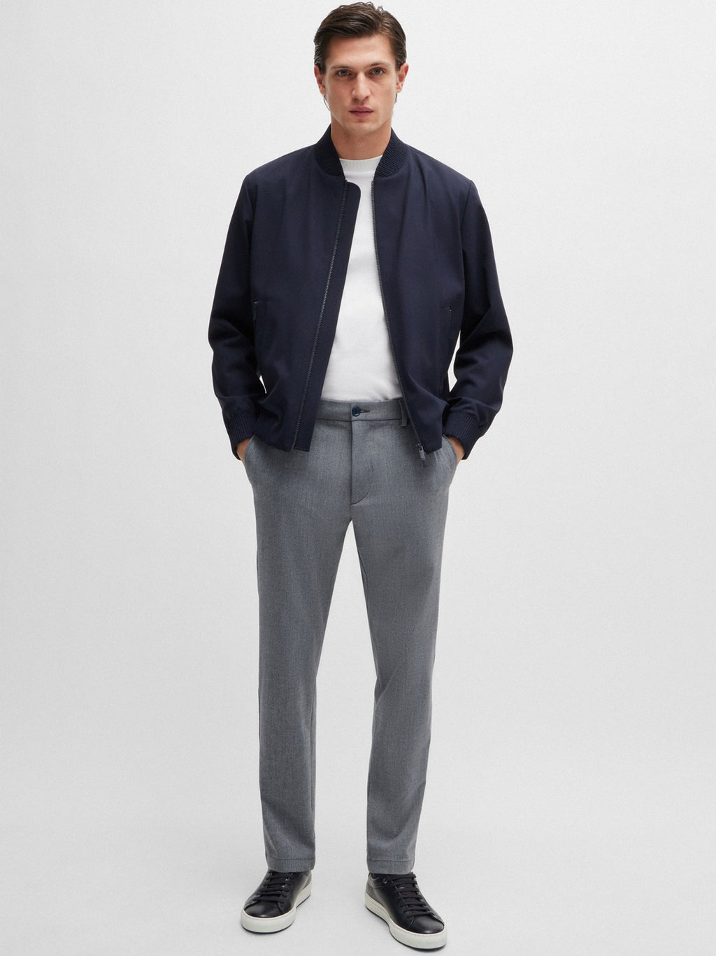 Mens Dark Blue H Kane Straight Pant