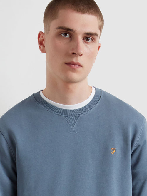 Mens Chalk Blue Tim Crew Neck Sweatshirt