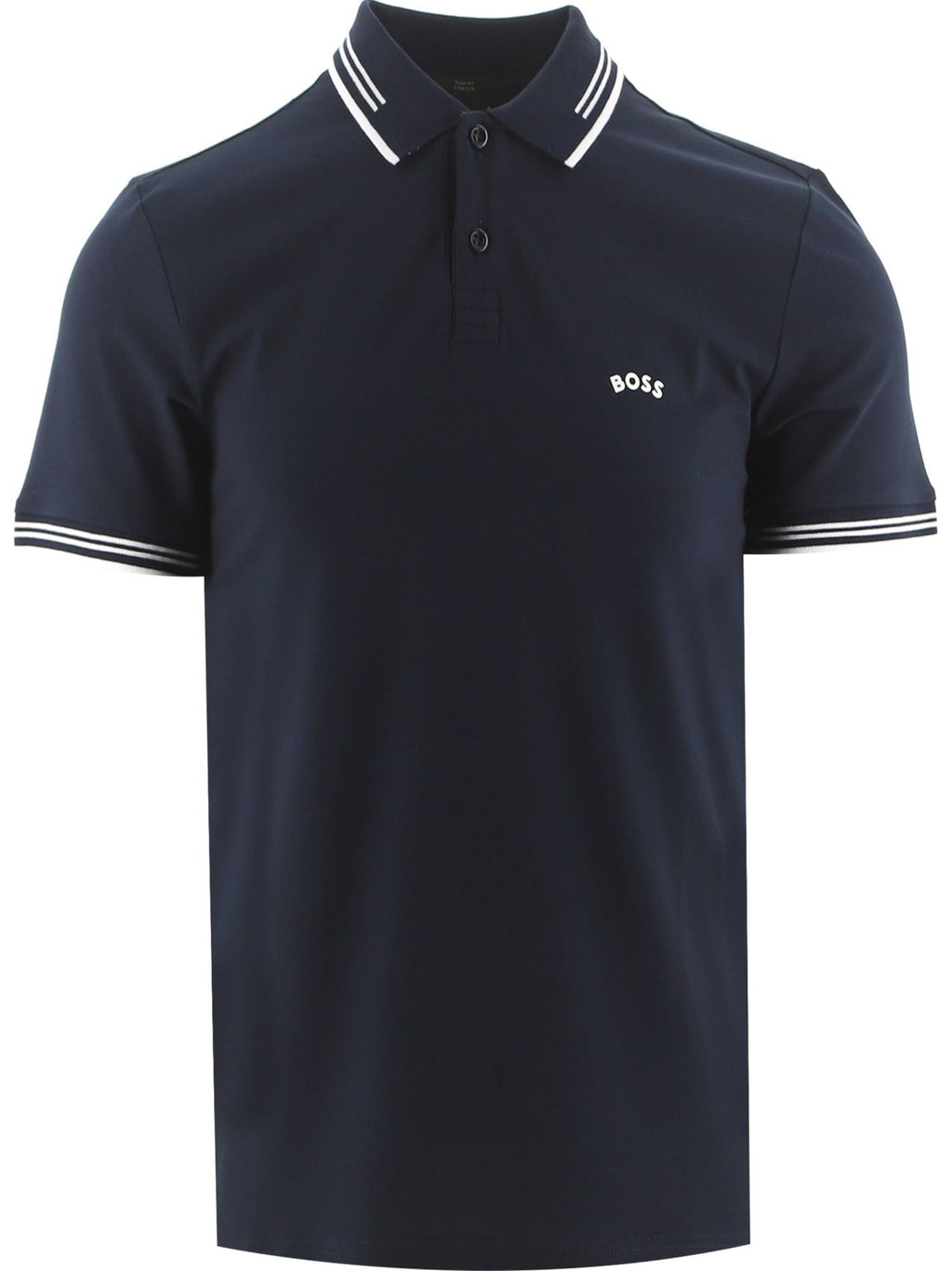 Mens Dark Blue Paul Curved Logo Golf Polo Shirt