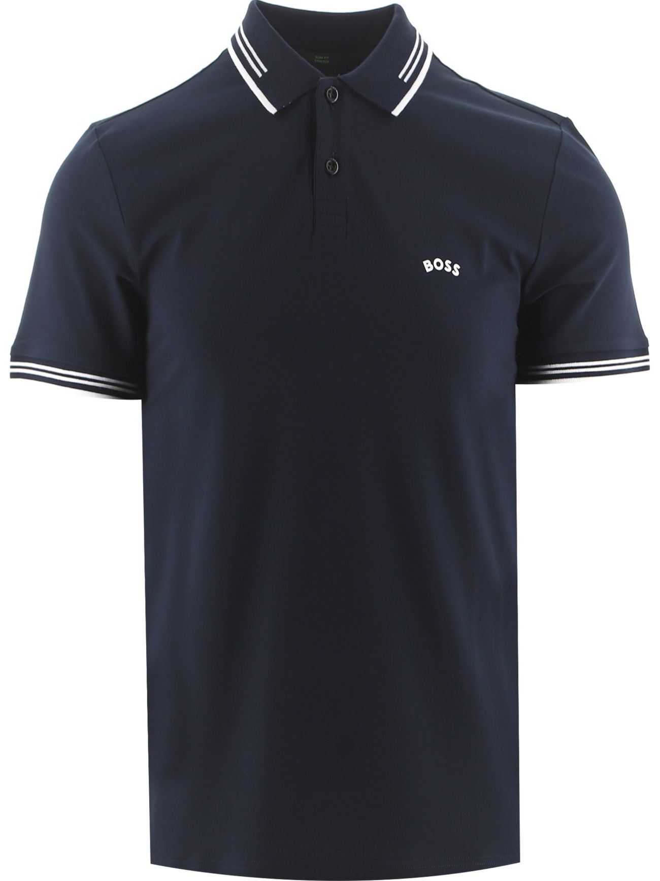 Mens Dark Blue Paul Curved Logo Golf Polo Shirt