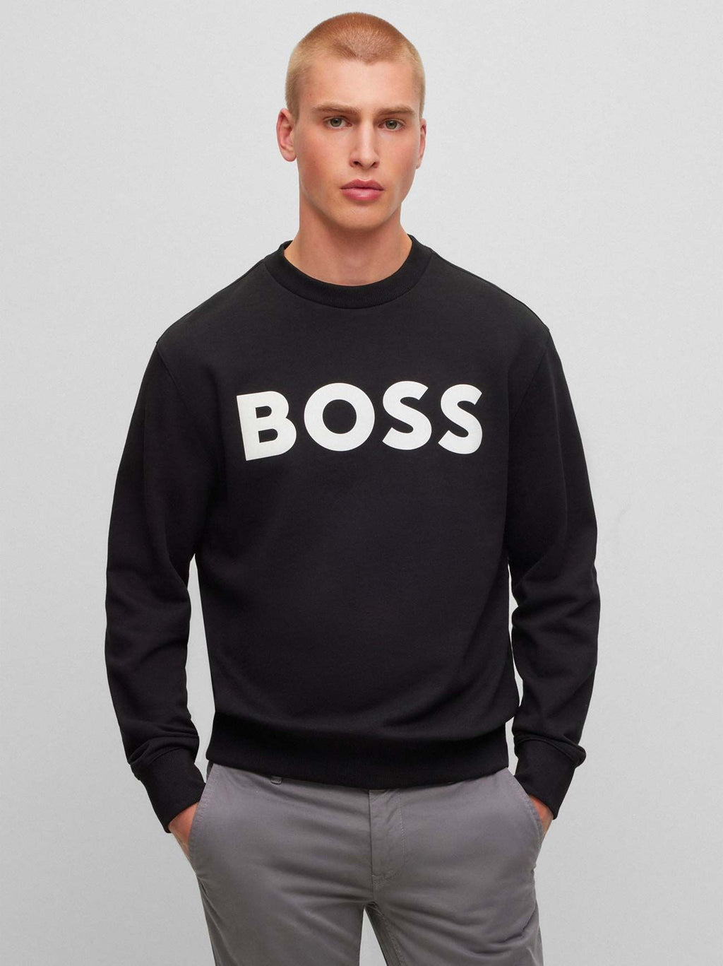 Mens Black WeBasic Crew Neck Sweatshirt