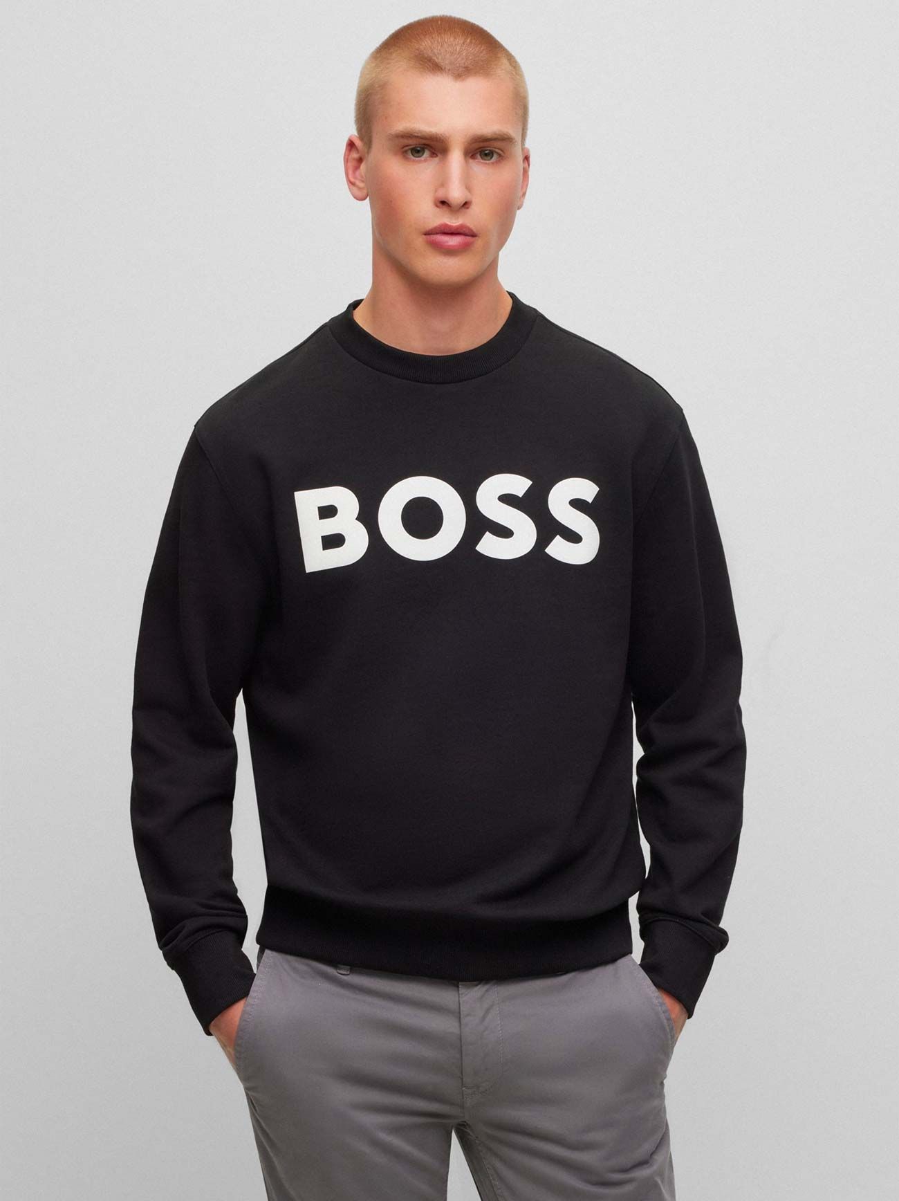 Mens Black WeBasic Crew Neck Sweatshirt