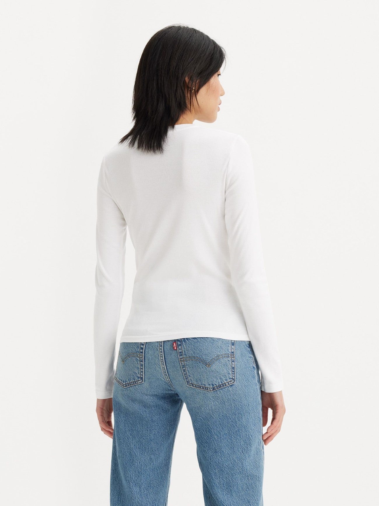 Womens White Long Sleeve Baby T-Shirt