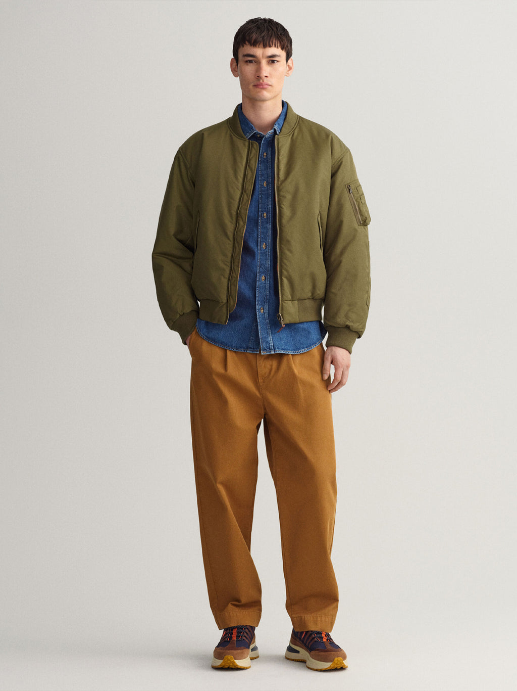 Mens Hunter Green Reversible Bomber Jacket